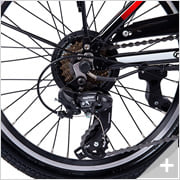 Bicicletta elettrica pieghevole e-bike Go-Byke 1.2: particolare cambio posteriore