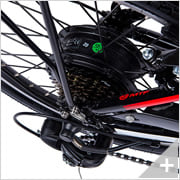 Bicicletta elettrica pieghevole e-bike Go-Byke 1.2: particolare deragliatore posteriore