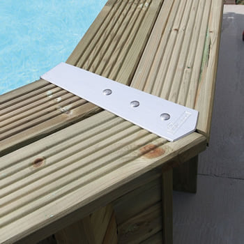 Kit piscina della  piscina in legno fuori terra da esterno Ocean 580 Liner sabbia: Scala interna in acciaio