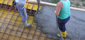 Piscina interrata in lamiera d'acciaio rotonda liner sabbia SKYSAND RELAX 800 h.120 -  Installazione: la soletta in cemento