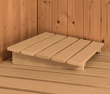 Sauna finlandese classica Dina coibentata: Kit sauna - Poggiatesta in legno massello di pioppoa