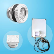 Kit 1 mini proiettore LED bianco con trasformatore
